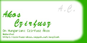 akos czirfusz business card